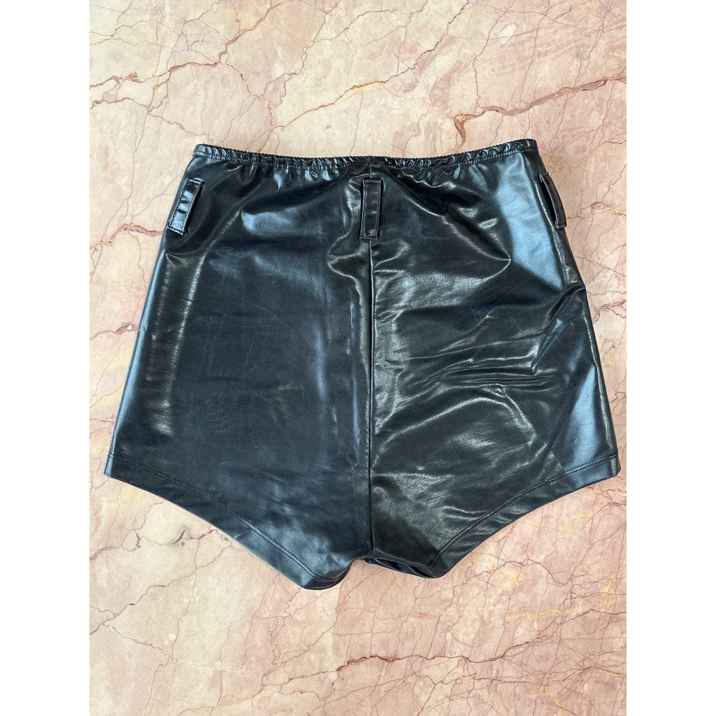 Beaufille Nikos Shorts In Black Small New Womens Vegan Faux Leather — image 6 of 8